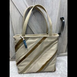 Vintage Sharif Leather Reptile Print Purse Handbag 11”x10”